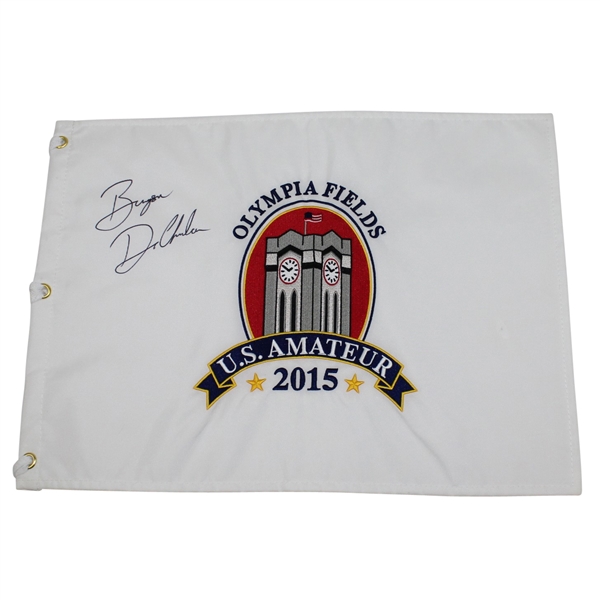 Bryson DeChambeau Signed 2015 US Amateur at Olympia Fields Embroidered Flag PSA/DNA #AA04090
