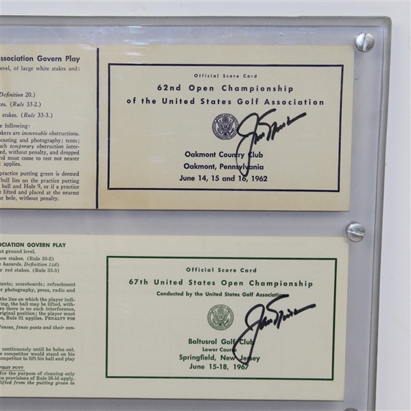 Jack Nicklaus Signed Scorecards from Each of His Four US Open Victories! JSA ALOA