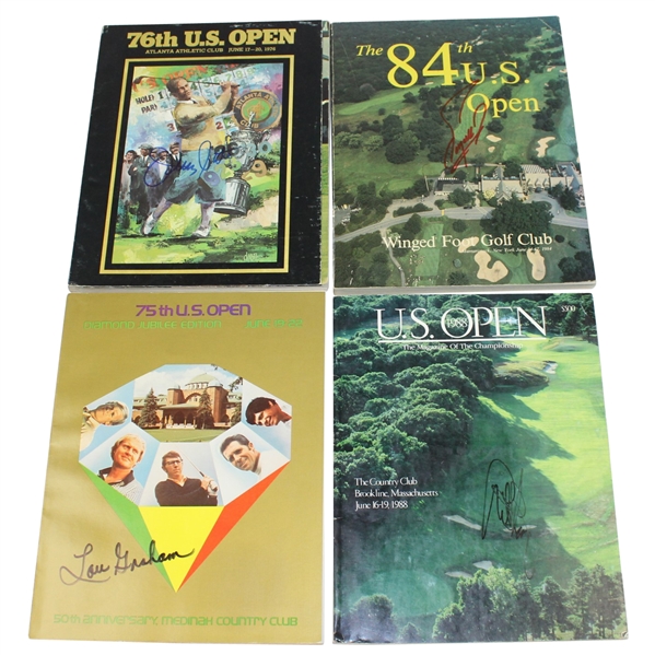 Lot of Four US Open Programs Signed by the Champs JSA ALOA