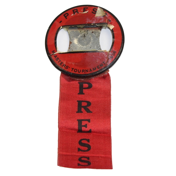 1938 Masters Tournament Press Badge with Ribbon - Picard Winner