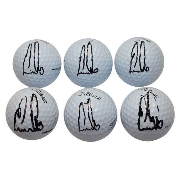 Lot of Six Ernie Els Signed Golf Balls JSA ALOA