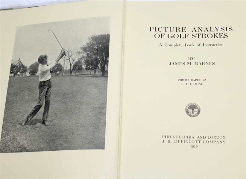 1919 Picture Analysis of Golf Strokes Book by James M. Barnes