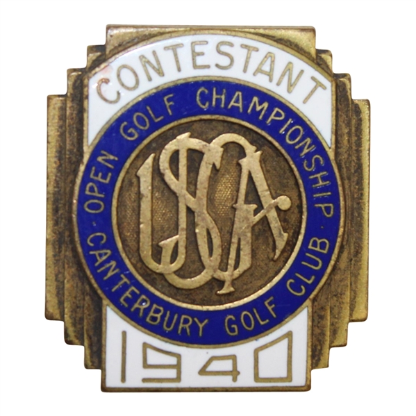 1940 US Open at Canterbury GC Contestant Badge #106