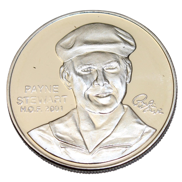 Payne Stewart Engraved Hall of Fame 1oz .999 Silver Art Round/Coin Memorial Piece