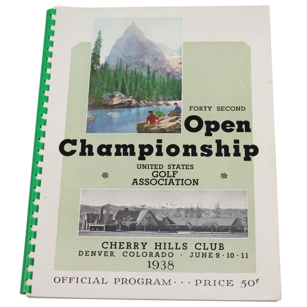 1938 US Open at Cherry Hills Program - Ralph Guldahl Winner