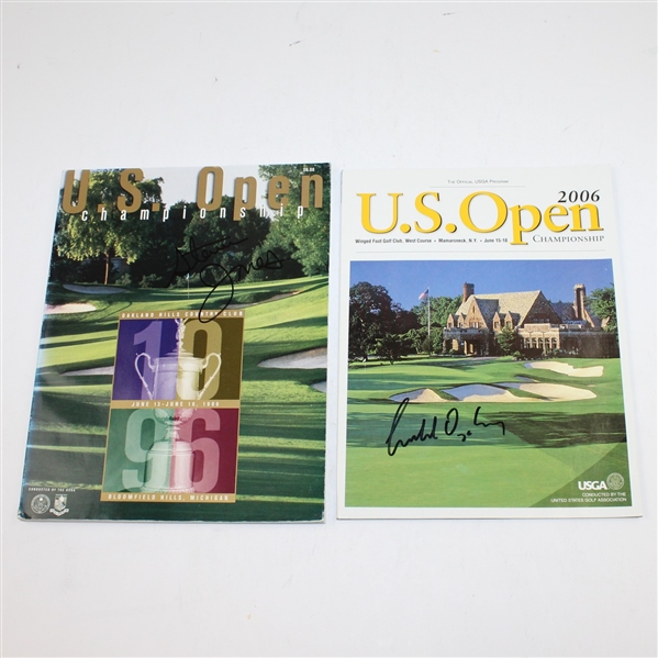 Lot of Nine US Open Programs Signed by Winners - 1977-2006 JSA ALOA