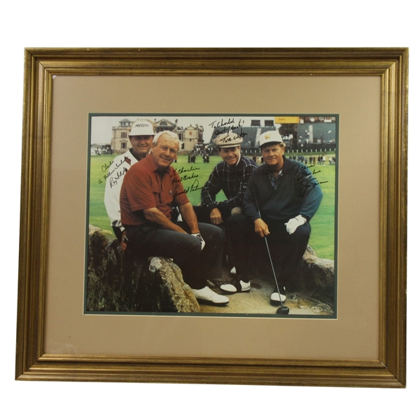 Palmer, Nicklaus, Watson, & Floyd Signed Framed Picture - Personalized JSA ALOA