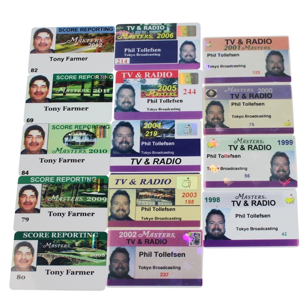 Lot of 14 Masters Credentials -  Score Reporting(5) and TV & Radio (9)