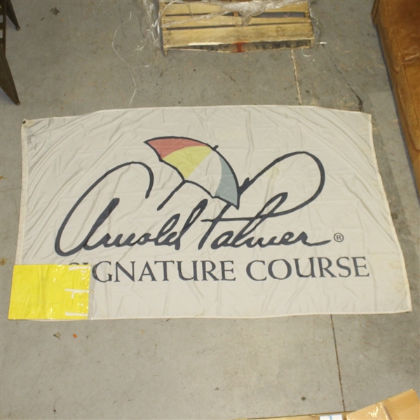 Arnold Palmer Signature Oversize Course Flown Flag - Consistent Use - 7ft x 4ft!