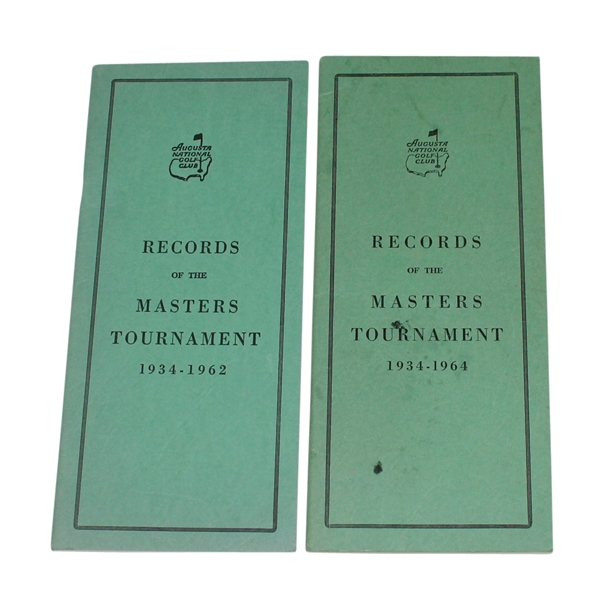 1962 & 1964 'Records of the Masters Tournament' Guides/Booklets