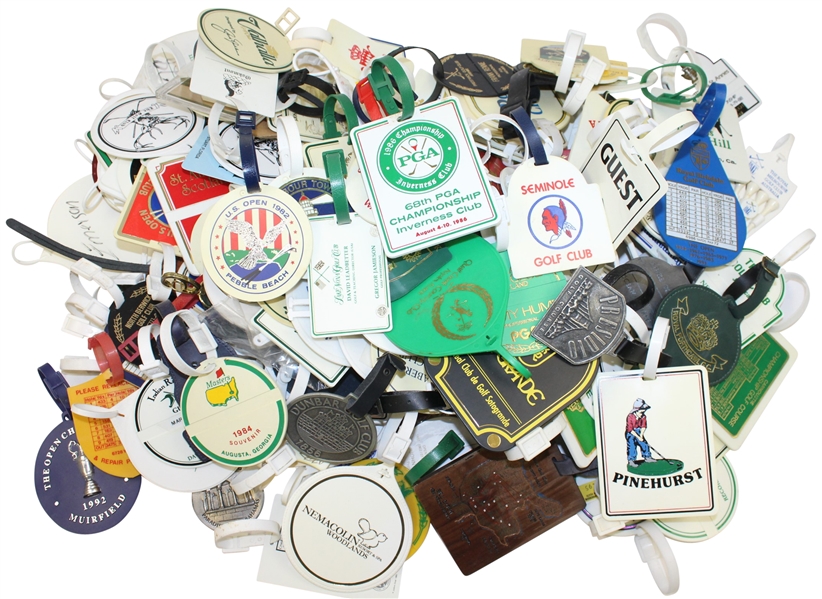 Large Quantity Lot of Miscellaneous Bag Tags - Major Championship Courses
