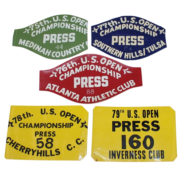 1975-1979 US Open Championship Press Arm Bands