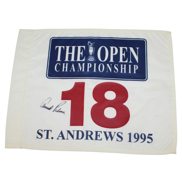 Arnold Palmer Signed 1995 Open Championship at St. Andrews White Flag JSA ALOA