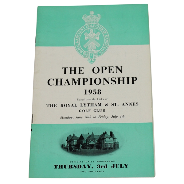 1958 Open Championship at Royal Lytham & St. Annes Programme - Peter Thomson Winner