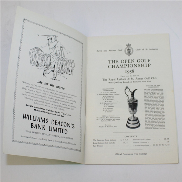 1958 Open Championship at Royal Lytham & St. Annes Programme - Peter Thomson Winner