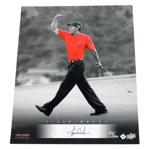 Tiger Woods Signed UDA Ltd Ed Photo #87/100 in Original Sleeve/Book