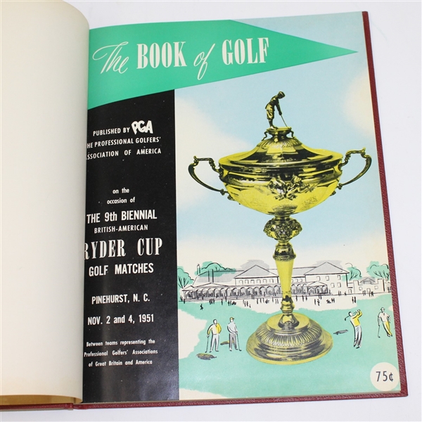 1951 Ryder Cup Matches at Pinehurst Hard Cover Program - USA 9 1/2 - 2 1/2