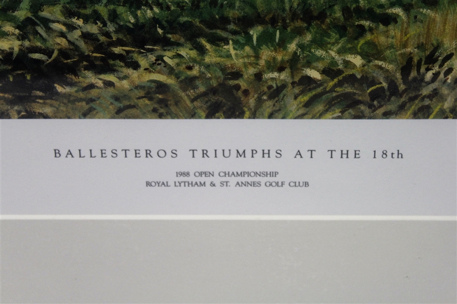 Seve Ballesteros Signed 1988 'Triumph at 18th' Open Championship Art Print JSA ALOA