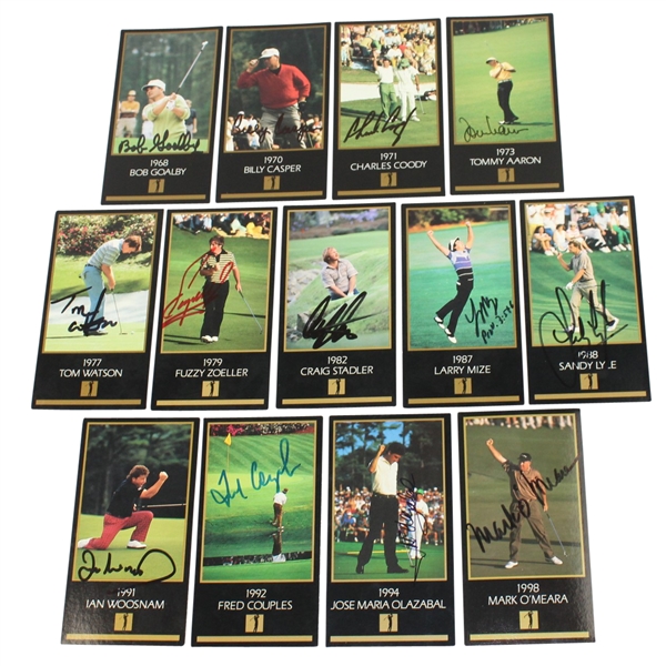 Lot of Thirteen Signed GSV Masters Collection Cards 1968-1998 JSA ALOA