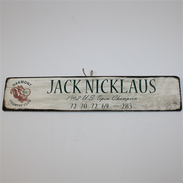 Jack Nicklaus 1962 US Open Champion at Oakmont Commemorative Wood Plaque-Scarce, Limited Production!