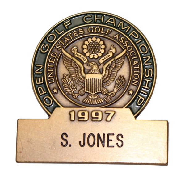 1997 US Open at Congressional  Defending Champion's Contestant Badge - Steve Jones Collection