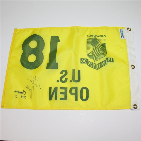 1996 US Open at Oakland Hills Flag Signed by Winner - Steve Jones Collection JSA ALOA
