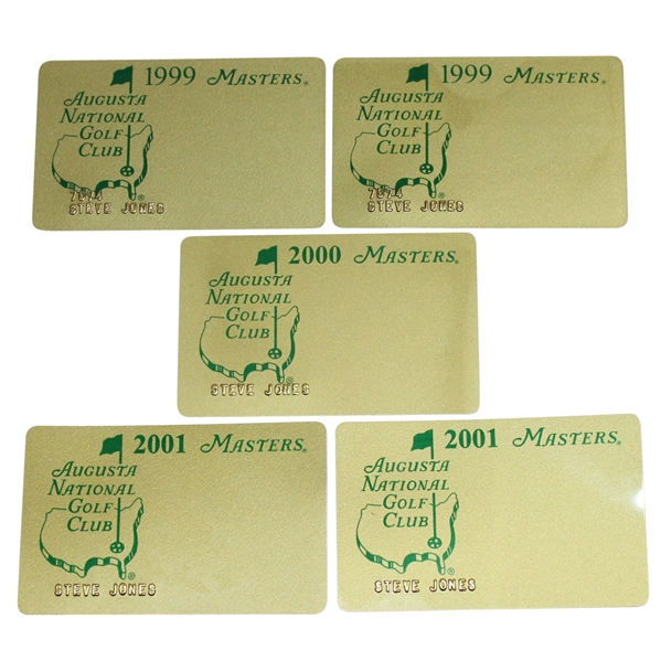Lot of 5 Augusta National Masters Player Credit Cards - Steve Jones Collection