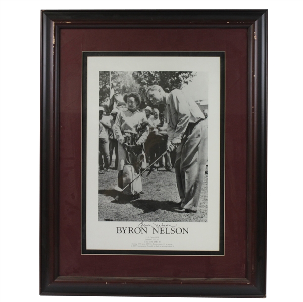 Byron Nelson Signed 'Byron Nelson' Career Print - Steve Jones Collection JSA ALOA