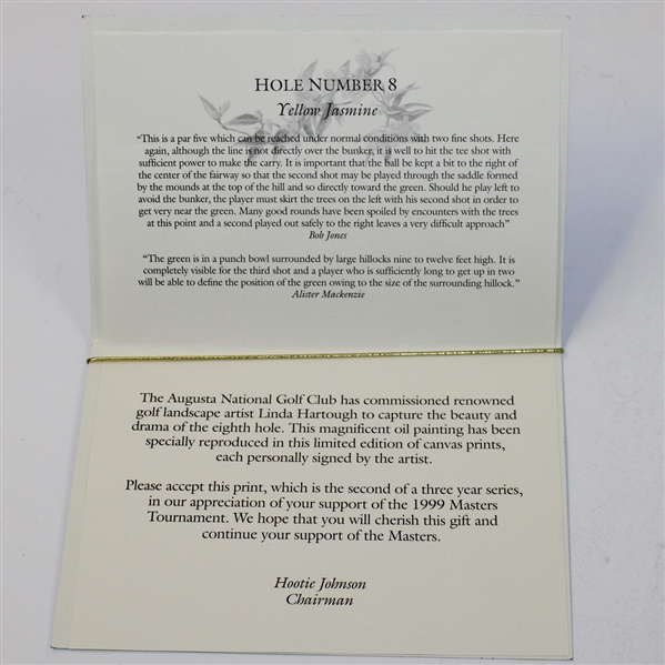 Linda Hartough Signed & Limited 1999 Masters Hole #8- Player Gift with Original Packaging - Steve Jones Collection JSA OA