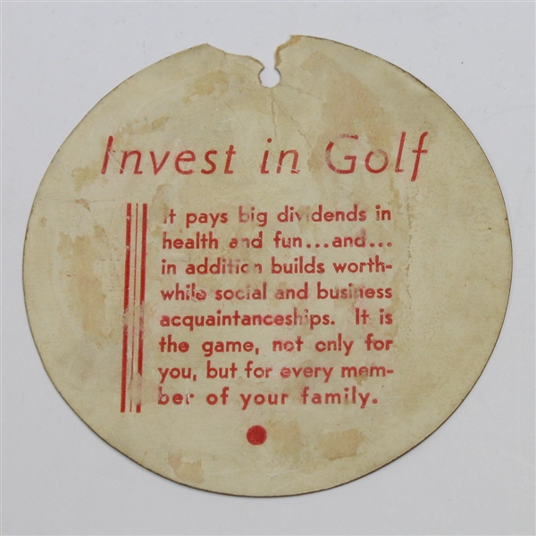 1937 Augusta National Invit.(Masters) Series Ticket #458 - Consigned From Early Members Family!