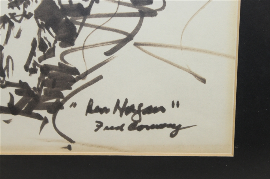 Fred Conway Original Marker Sketch of Ben Hogan - Signed by Conway