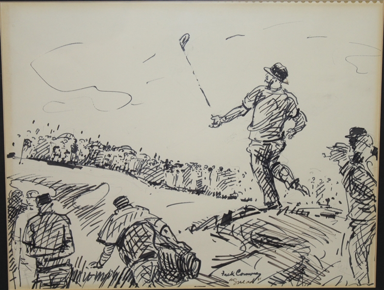Fred Conway Original Marker Sketch of Sam Snead - Signed by Conway