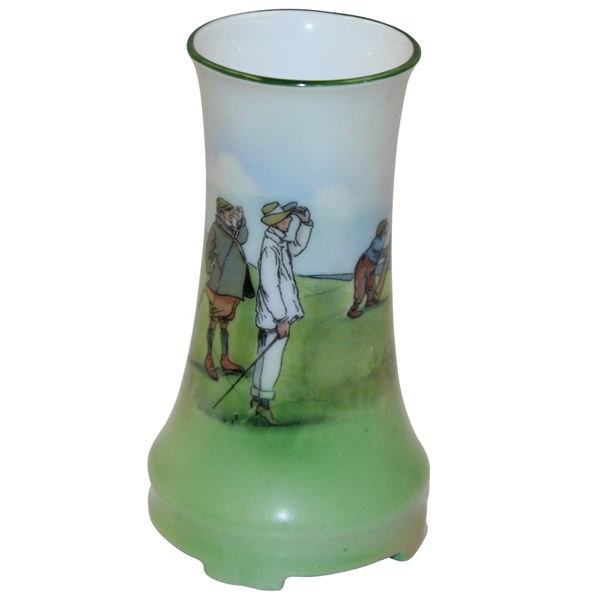 Small Golf Themed Vase - Golfers Seeking Tee Shot
