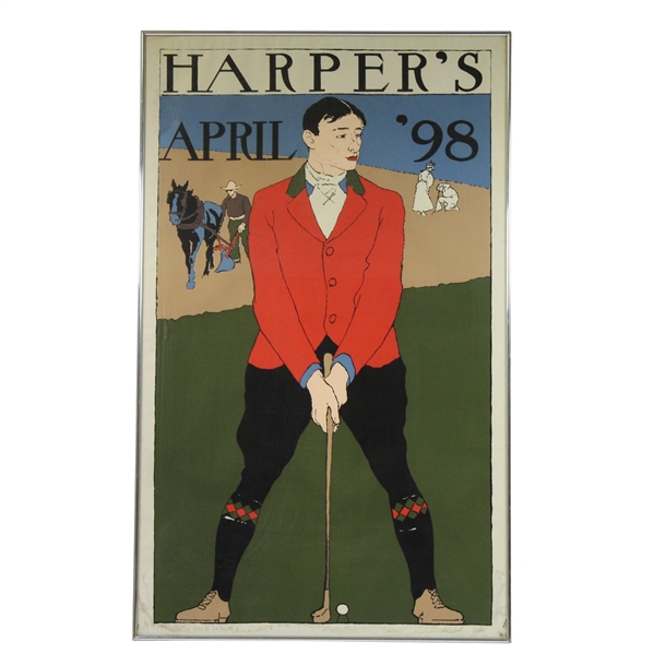 Edward Penfield Vintage Harper's 1898 April Golfer Poster 