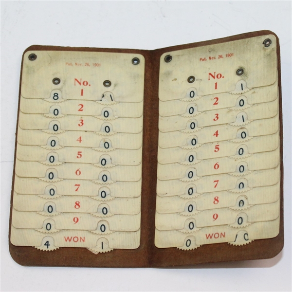 1901 Unique Leather Golf Score Counter for Two Golfers