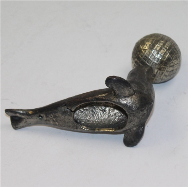 Vintage Metal Golf Ball Lighter on a Seal's Nose - Unique