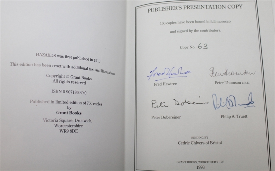 'Hazards' Publisher's Presentation Copy Bound in Full Morocco and Signed by Contributors 63/100