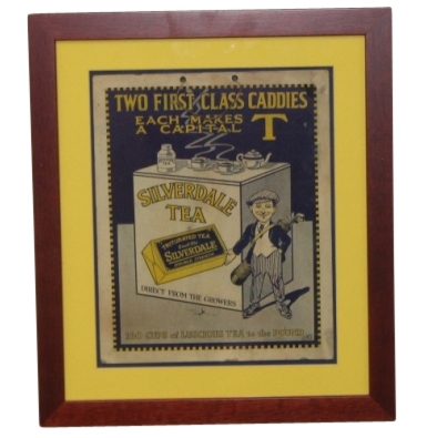 Vintage Silverdale Tea Two First Class Caddies Advertising Piece - Framed