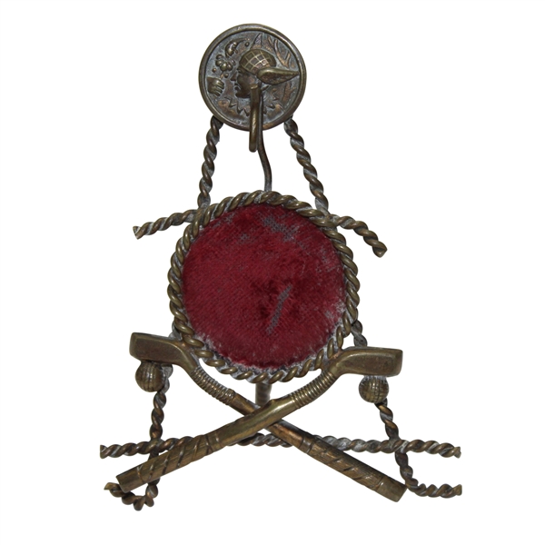 Cross Clubs Pocket Watch Holder with Red Cloth - Victorian