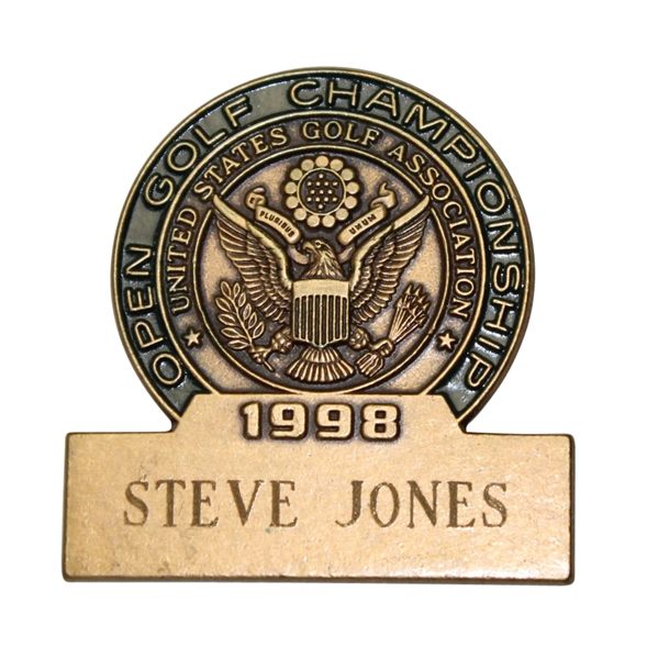 1998 US Open at Olympic Club Contestant Badge - Steve Jones Collection