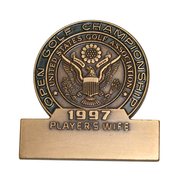 1997 US Open at Congressional Contestant Wife Badge - Steve Jones Collection Defending Champ