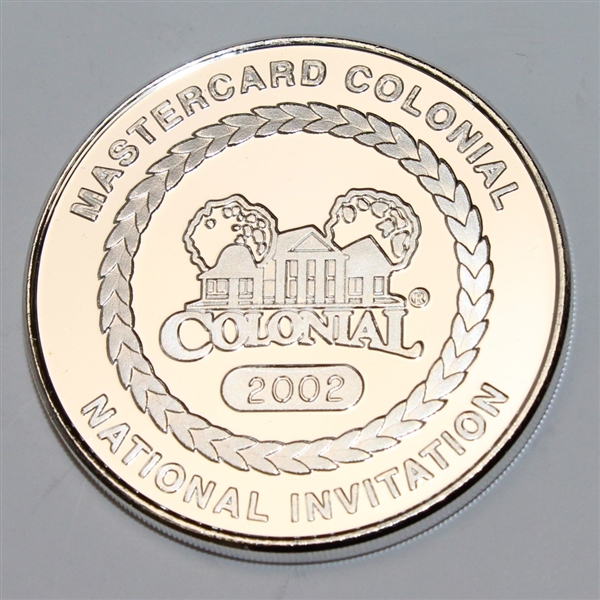 2002 Colonial National Invitation .999 Silver Chairman's Medallion - Steve Jones Collection