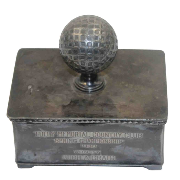 1930 Tully Memorial CC Spring Championship Trophy Won by Hugh A Craig