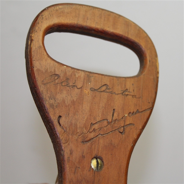 Vintage US Golf Champions Wood Stool/Seat - Hagen & Dutra Signatures