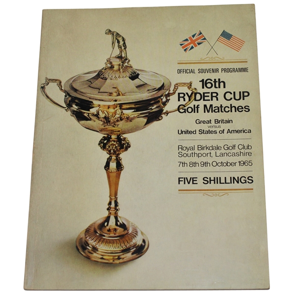 1965 Ryder Cup at Royal Birkdale Golf Club Program - USA 19 1/2 - 12 1/2