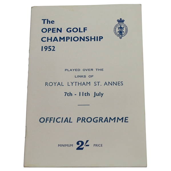 1952 Open Championship at Royal Lytham & St Annes Program - Bobby Locke Winner