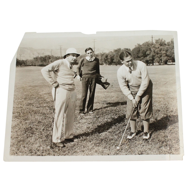 Bobby Jones Original Culver Pictures Photo of Bobby Hitting with Onlooker & Caddy