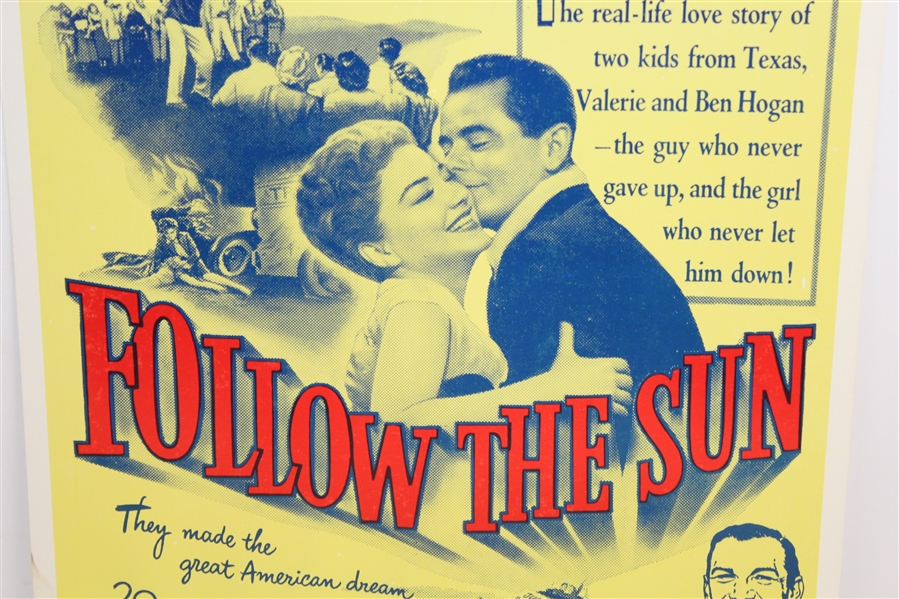 Classic 'Follow the Sun' Movie Broadside - 1951 The Story of Ben & Valerie Hogan