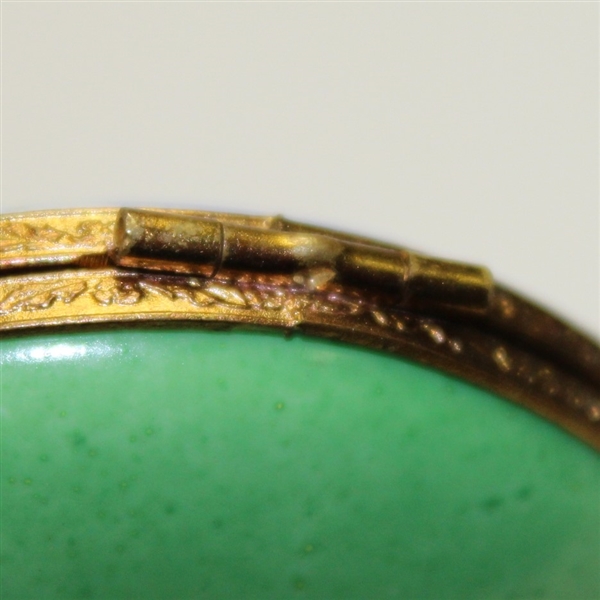 Ceramic Ladies Compact with Gold Trim - Limoges - Permit Main D5