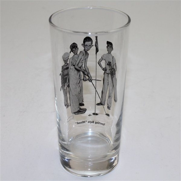 Norman Rockwell Sporting Boys Missed! Black & White Glass - Scarcely Seen